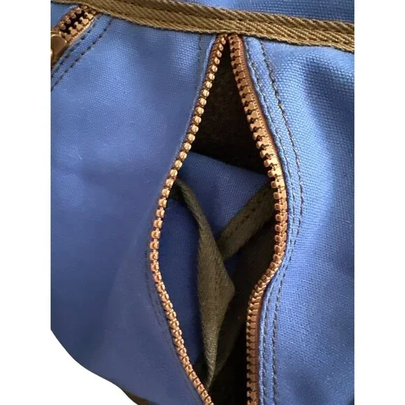 Duluth Pack Royal Blue Canvas Crossbody Bag With Leather Strap & Accents - Picture 6 of 8
